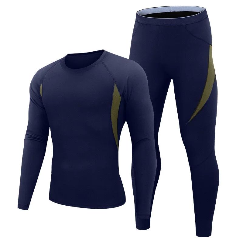 Winter Thermal underwear Men Base Layer Long Johns Thin Flee - 图0