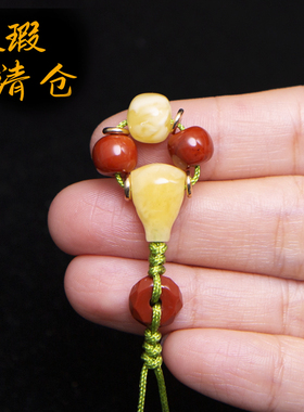 瑕疵清仓南红蜜蜡三通佛头百香籽手串配珠套装星月菩提配饰全套