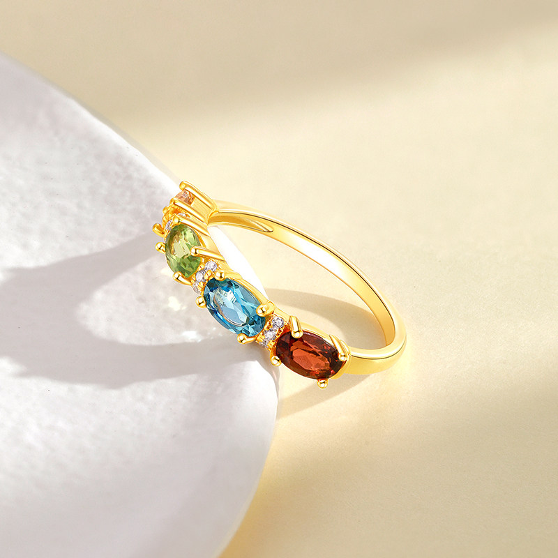 Mengjinyuan dopamine small sugar cube silver ring shines brightly