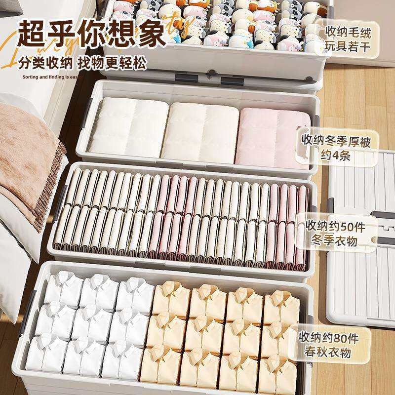 床底收纳箱家用衣服被子防尘扁平塑料整理箱卧室衣物床底收纳盒,淘宝优惠券,粉丝福利购,淘宝优惠卷