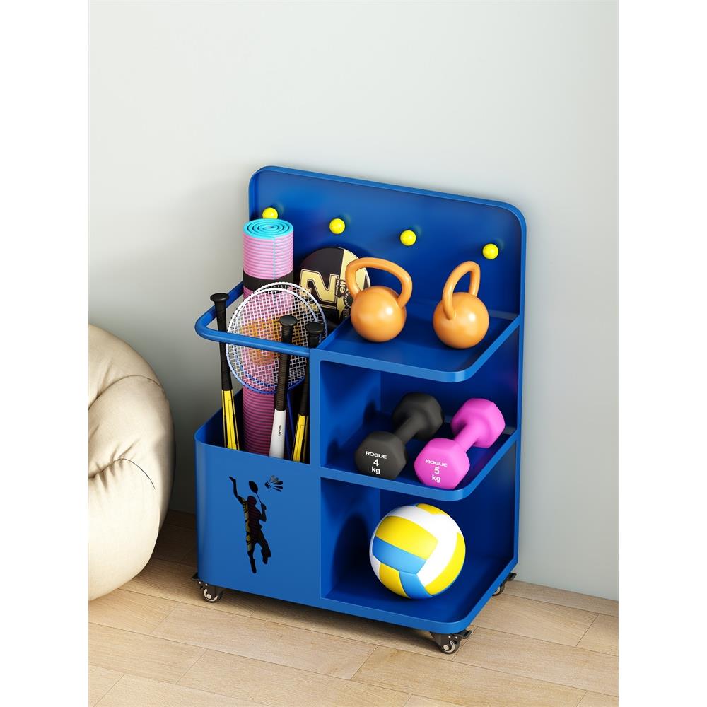 健身器材收纳架家用瑜伽哑铃器械瑜伽垫泡沫轴筐子运动用品置物架 - 图1