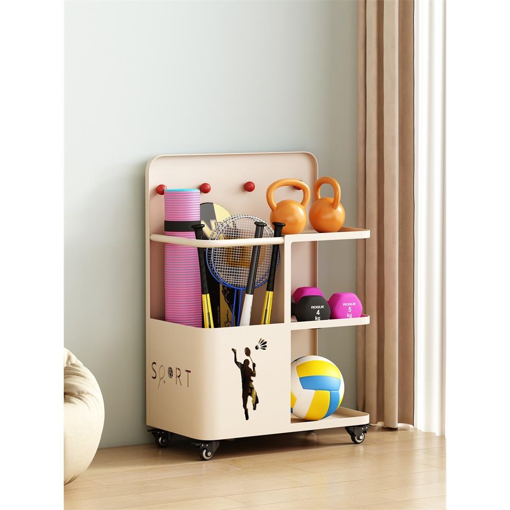 健身器材收纳架家用瑜伽哑铃器械瑜伽垫泡沫轴筐子运动用品置物架 - 图2