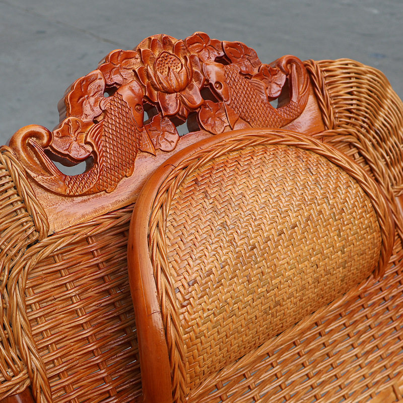 真藤民宿庭院天然编藤椅工厂懒人藤编躺椅睡椅老人带伸缩按摩脚踏,淘宝优惠券,粉丝福利购,淘宝优惠卷