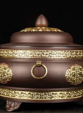 合金糌粑盒糌粑桶藏n式百宝果盘客厅家用水果糖果盘果碟摆件品罐