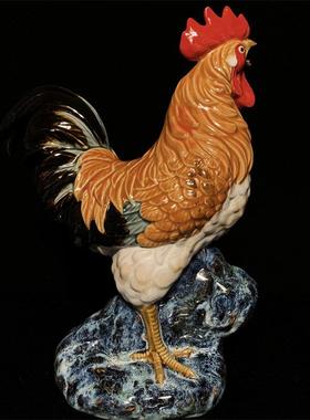 公鸡陶瓷摆件客厅玄关阳台庭院招财镇宅风水摆设十二生肖鸡装饰品
