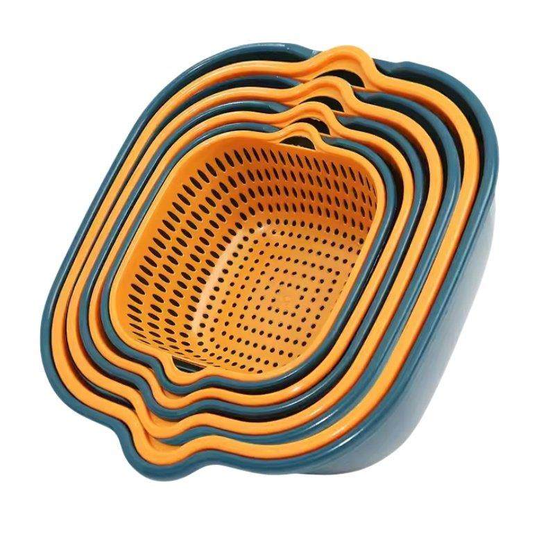 8件套沥水篮双层洗菜盆厨房洗水果盘客厅家用淘菜洗菜盆菜篮子,淘宝优惠券,粉丝福利购,淘宝优惠卷