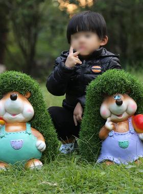 别墅庭院花园装饰园林景观雕塑小品草坪植绒刺猬动物户外创意摆件