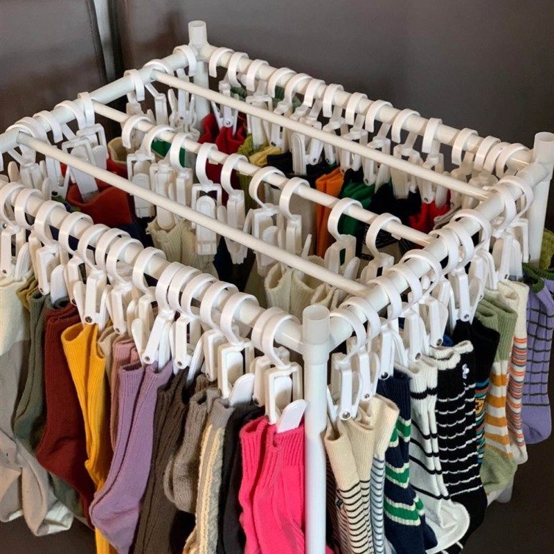 。多夹子晾衣架家用晒凉晾袜架子多功能防M风宿舍神器挂钩袜架收,淘宝优惠券,粉丝福利购,淘宝优惠卷