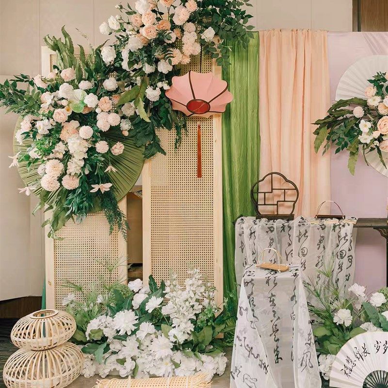 新款婚庆道具网h格屏风订婚结婚婚礼竹编屏风中式婚礼藤编网格屏,淘宝优惠券,粉丝福利购,淘宝优惠卷