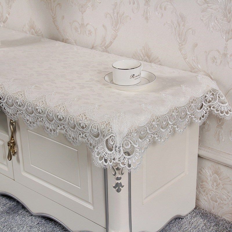 欧式电视柜桌布盖布蕾丝布艺长方形客厅梳妆台长条简约防尘盖巾罩,淘宝优惠券,粉丝福利购,淘宝优惠卷