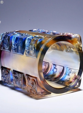 琉璃节节高笔筒摆件刻字办公室高档纪念品送老板老师同学毕业礼物