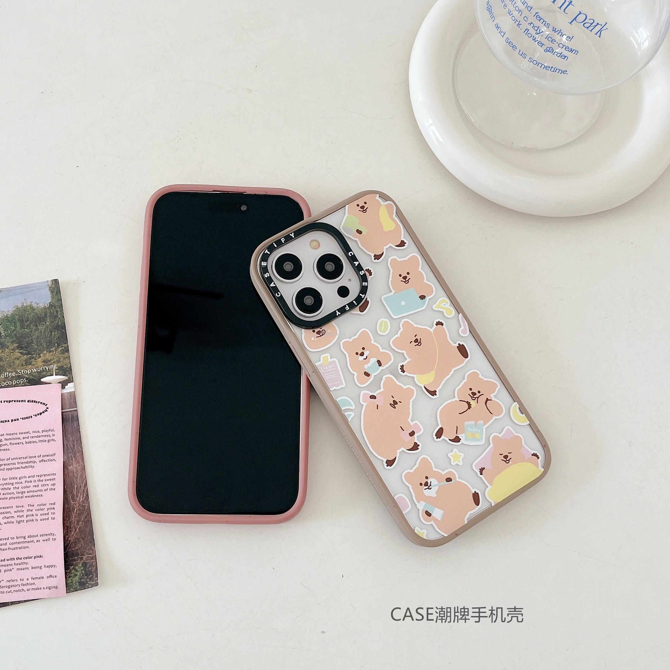 CASETi可爱柿子椒熊干枯玫瑰色Young forest苹果15适用iPhone14ProMax明星同款13手机壳12Pro防摔保护11硬壳 - 图1