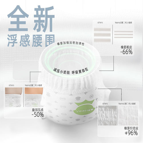 YeeHoO小绿裤婴幼儿纸尿裤宝宝拉拉裤试用装蚕丝柔软除氨尿布湿 - 图2