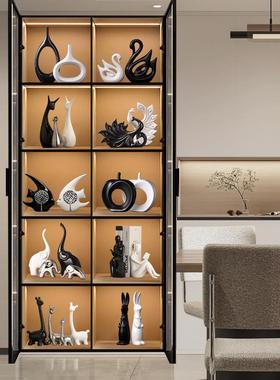现代简约陶瓷摆件家居饰品酒柜电视柜装饰品创意桌面客厅鱼摆设