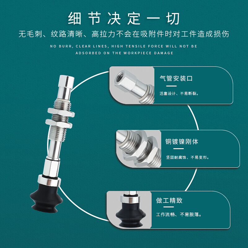 机械手真空吸盘金具 ZPB2不锈钢支架 ZPB2K(10-50)-B5防转防回旋 - 图2