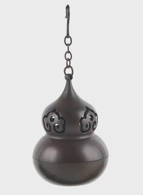 福禄创意新中式熏香吊炉摆件如意客厅玄关茶室桌面仿X铜葫芦装饰