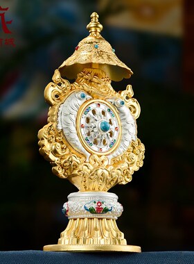 八吉祥总集鎏金鎏银八宝摆件彩A珠镶嵌八吉祥室内家用桌面摆件