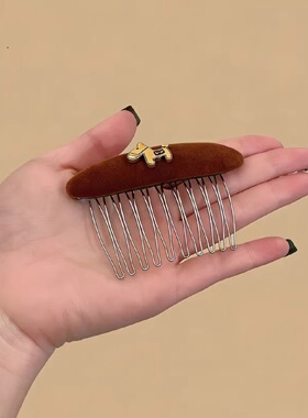 韩系秋冬毛呢小马刘海发梳倒插梳