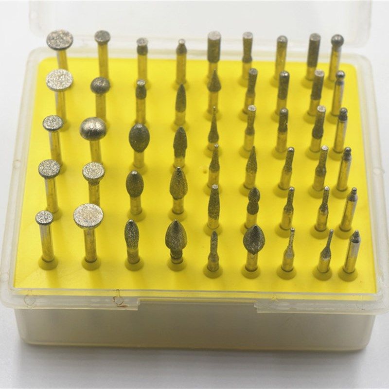 50支盒装玉石雕刻磨头磨针砂打磨头合金磨棒50PC电镀金刚石,淘宝优惠券,粉丝福利购,淘宝优惠卷