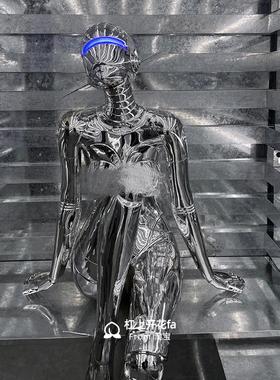 空山基大型雕塑摆件机械姬酒吧揽客玻璃钢网红门神科技感落地装饰