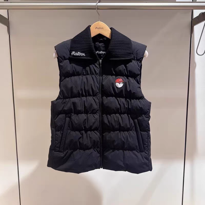 高尔夫服装女士25秋冬新款字标翻领棉马甲背心外套保暖舒适百搭,淘宝优惠券,粉丝福利购,淘宝优惠卷