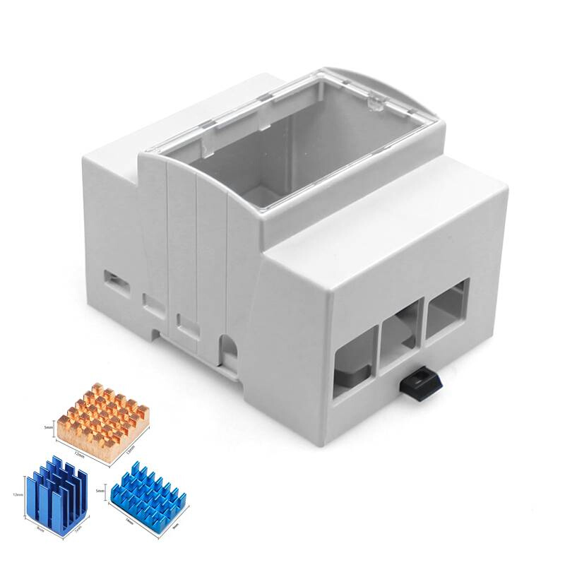 新款树莓派Raspberrypi3B+/4BABS盒子保护壳滑动锁壁挂注塑外壳 - 图2