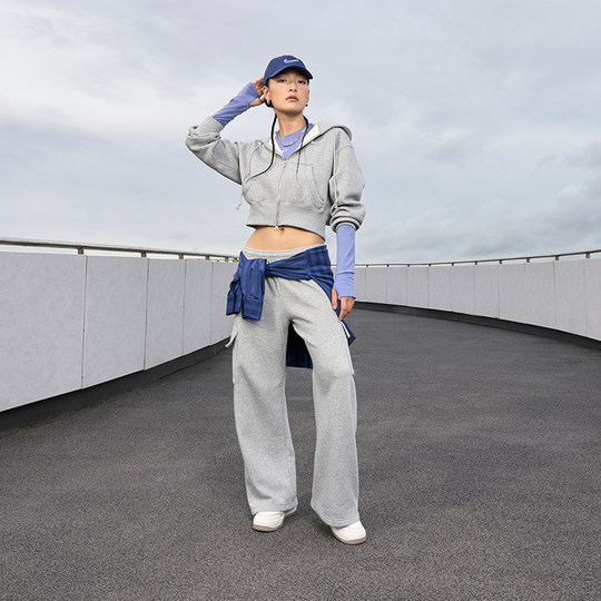 NIKE Nike women's shoes Air Force 1 sneakers AF1 milk tea brown double hook thick sole sneakers IO7594-101