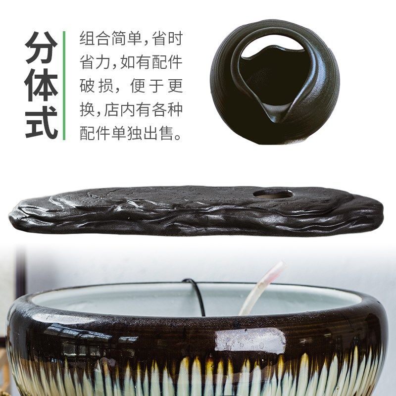 新循环流水陶瓷罐种绿植摆件套组鱼缸装饰美化沼S泽过滤系统古法,淘宝优惠券,粉丝福利购,淘宝优惠卷