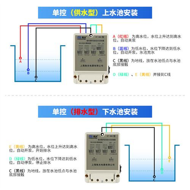 三相水位水塔380v全自动控制器水泵液位继电器浮球开关上水箱抽水 - 图2