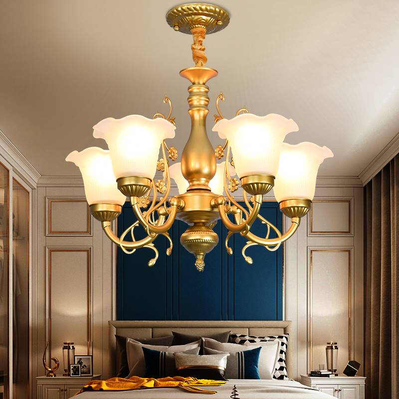 欧普雷士美式客厅吊灯轻著仿铜灯欧式灯具现代简约创意卧室灯餐厅