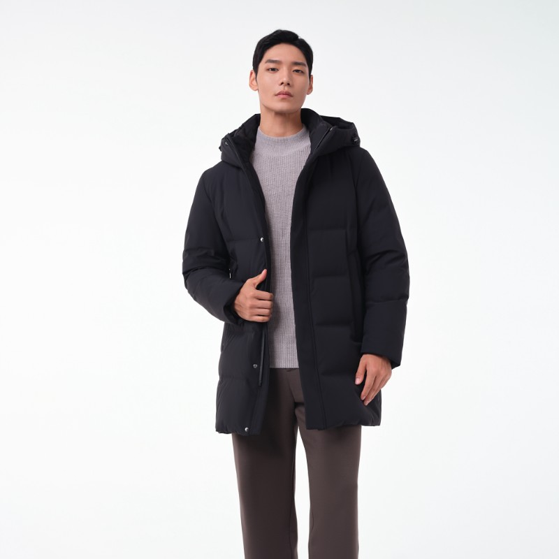 坦博尔冬季羽绒服男士中长款直充连帽时尚休闲外套 - 图3