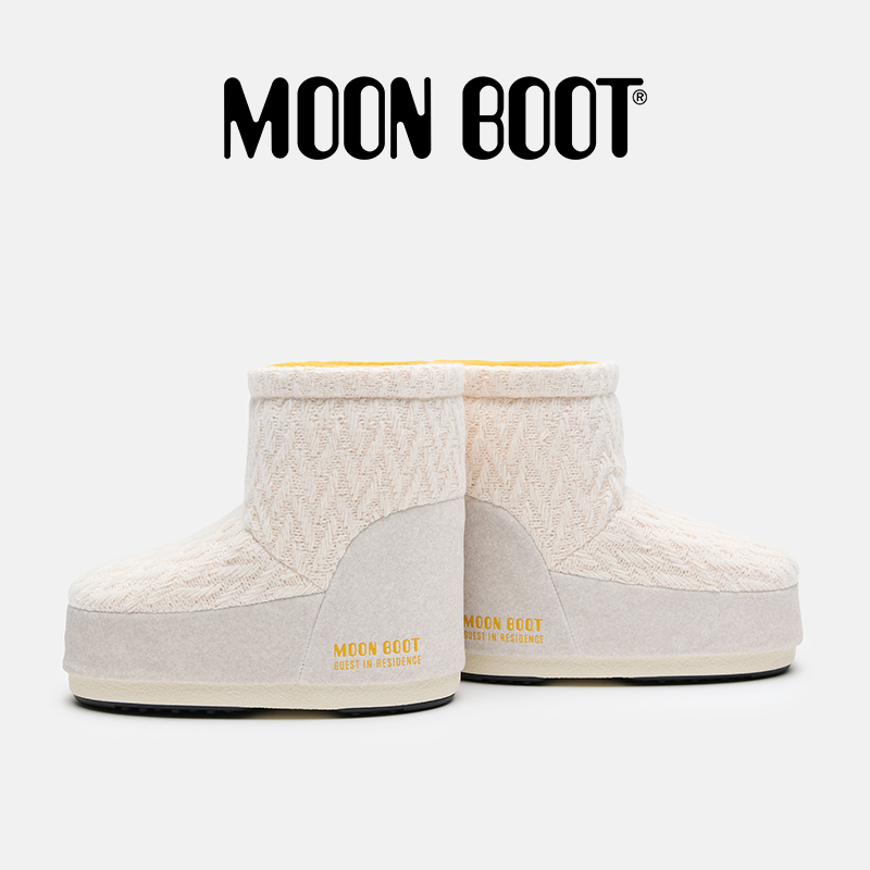 Moon Boot2025秋冬新款男女同款不分左右米白色MB X GIR雪地靴 - 图1