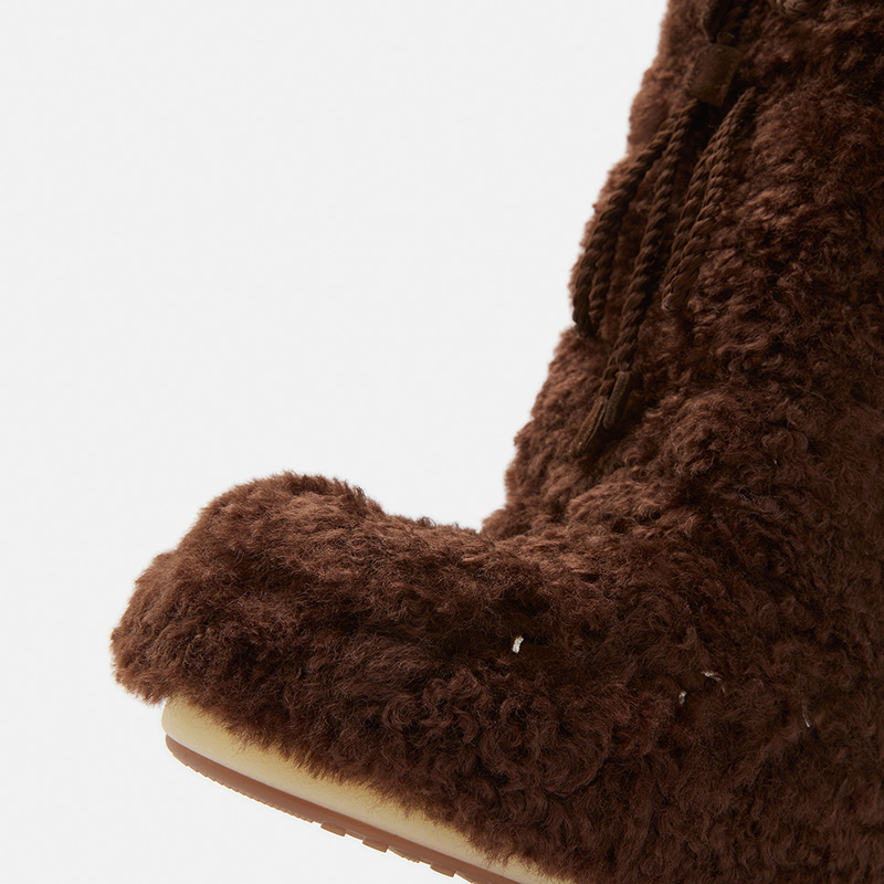 Moon Boot2025秋冬新款男女同款不分左右深棕色ICON 毛毛雪地靴 - 图2