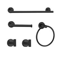 Cross Border 304 Stainless Steel Towel Rod Towel Ring Suit American Perforated Bathroom Towel Rack Toilet Paper Rack Four Sets