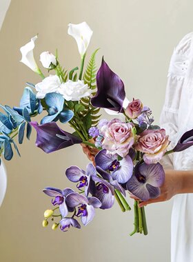 仿生蝴蝶兰花束假花装饰花客厅仿真花插花高级感摆设花艺手捧花
