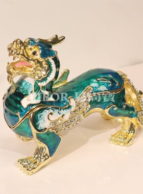 金属珐琅招财摆件中式古典麒麟貔貅创意家居开业乔迁礼品手工艺品