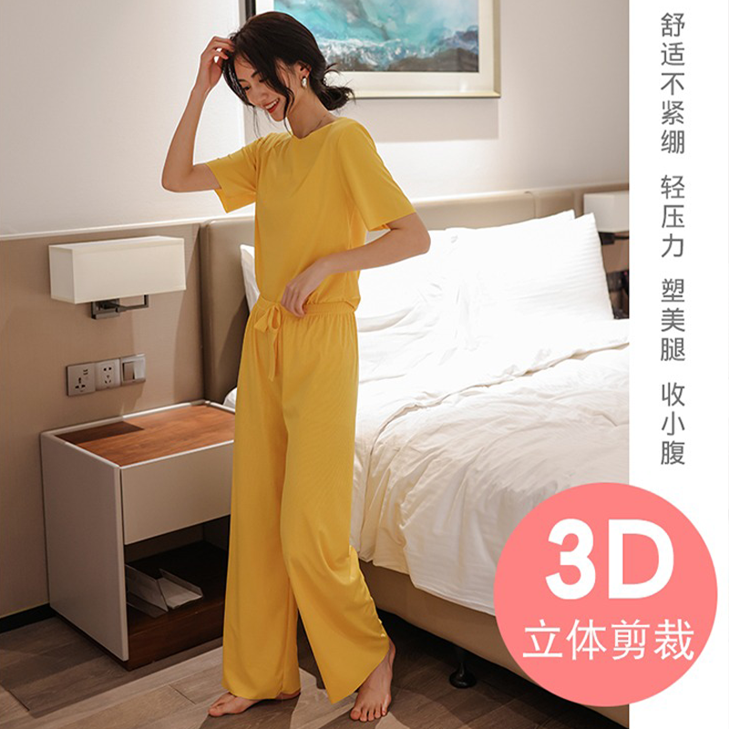 VIKRYRA'S SOUL2024女家居服睡衣圆领休闲宽松薄款拼接两件套外穿_VIKRYRA'S SOUL品牌3店_女士内衣/男士内衣/家居服