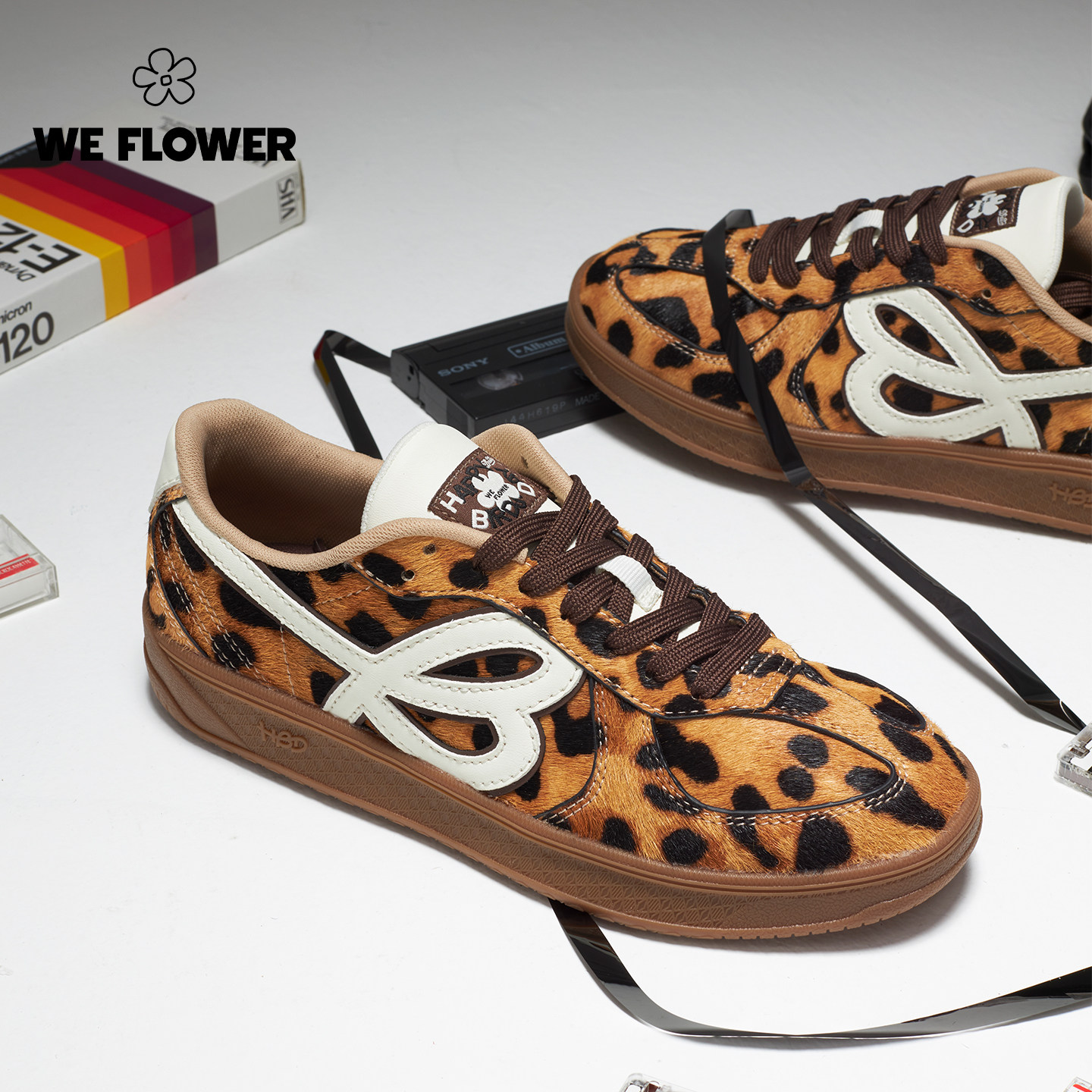 We flower豹纹德训鞋男女同款户外百搭小众经典复古运动休闲鞋,淘宝优惠券,粉丝福利购,淘宝优惠卷