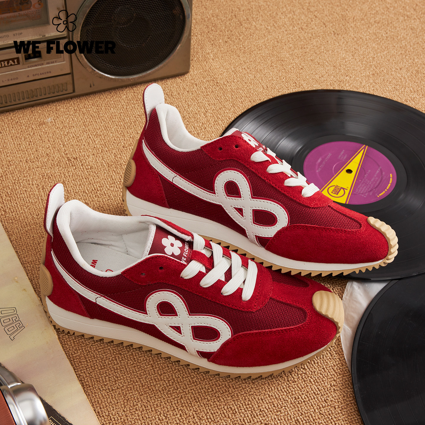 We flower花苞阿甘鞋落日红男女百搭日常通勤轻便户外休闲运动鞋,淘宝优惠券,粉丝福利购,淘宝优惠卷