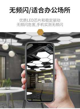 LED办公灯造型灯吊线灯空心实心圆形六边形Y型可拼接异形灯商用