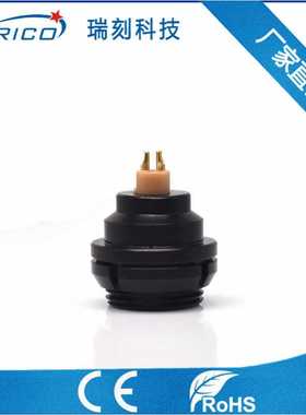 金属黑铬K系列2芯护套型防水IP67检测设备公母对接转换头连接器