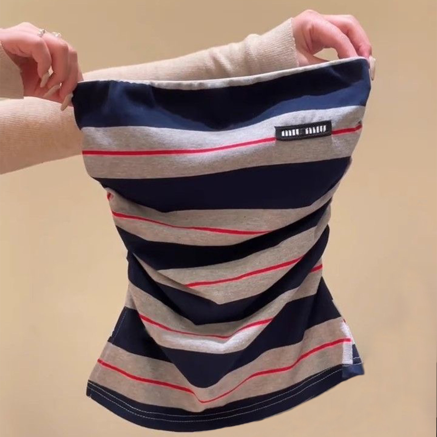 辣妹风撞色条纹抹胸吊带背心女外穿带胸垫修身短款内搭无袖小上衣,淘宝优惠券,粉丝福利购,淘宝优惠卷