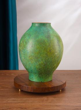 北美黑胡桃木圆形底座佛像座底鱼缸茶具工艺品展示实木圆形底座