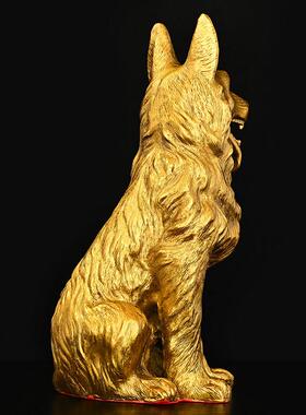 开运大号纯铜狼狗风水家居招财摆件看门狗贵犬护运守财铜狗工艺礼