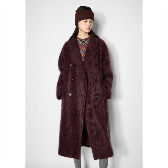 SALT.P可颜阿拉善山羊绒大衣外套女长款2025冬季新品AC35580010