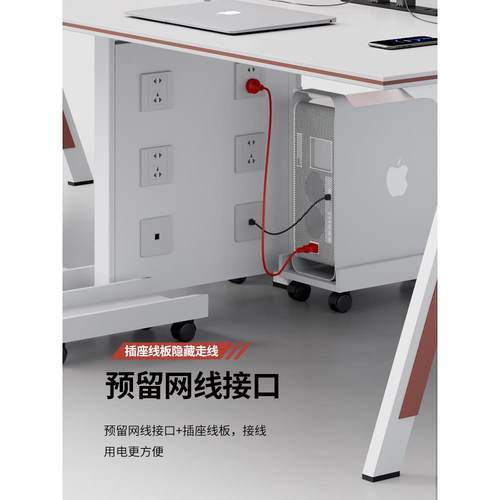 员工桌椅组合家具简单现代4/6多人电脑分区工作站屏幕员工桌 - 图3