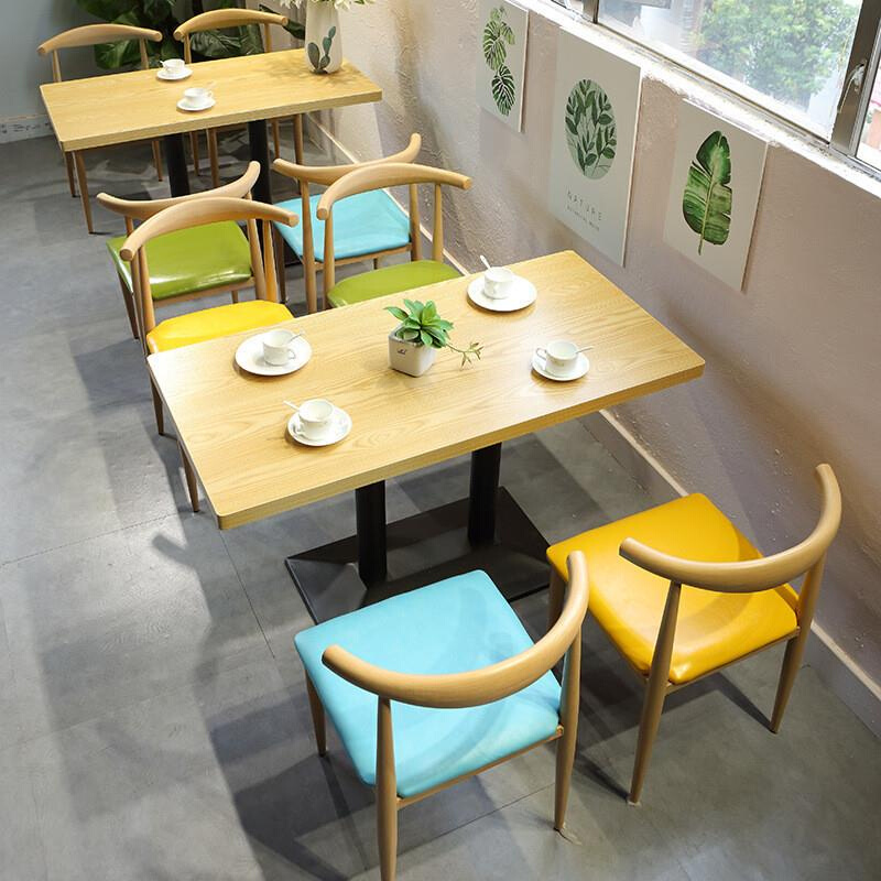 快餐桌椅组合经济型奶茶咖啡小吃面馆肯德基汉堡饭店简约餐桌商c - 图2