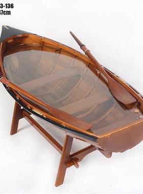 船型茶几精品地中海风格咖啡桌客厅家具摆件阳台创意03042