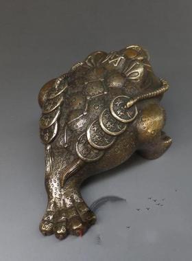 金蟾三足金蟾摆件招财进宝七星纯铜仿古铜器古玩收藏