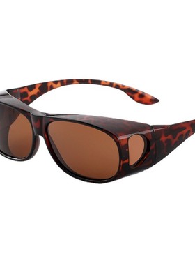 跨境欧美男女护目偏光太阳镜男运动钓鱼眼镜驾驶近视套镜开车墨镜